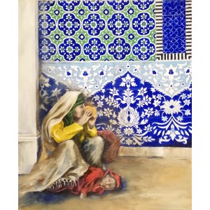 Bushra Malik, Devotion, 20 x 24 Inch, Acrylic and Oil on Canvas, Figurative Painting, AC-BUM-003